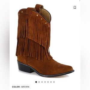 Smoky mountain Tan Leather fringe western Boots
